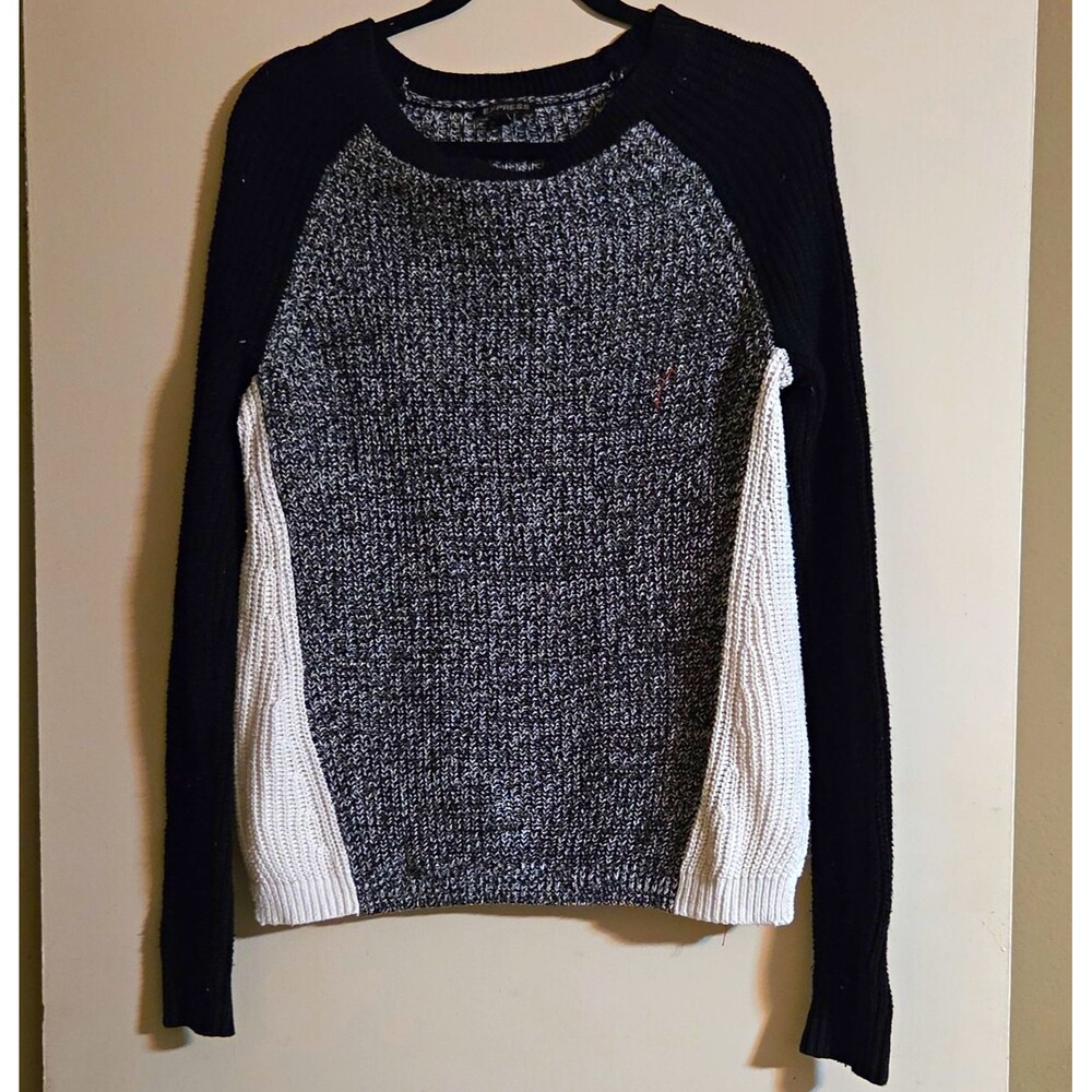 Express Women's Knit Pullover Sweater Crew Neck Raglan Long Sleeve Size M